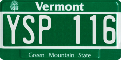 VT license plate YSP116