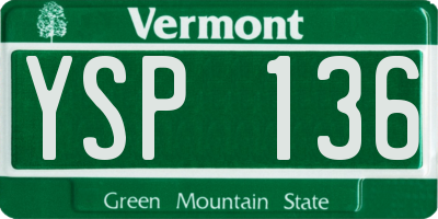 VT license plate YSP136
