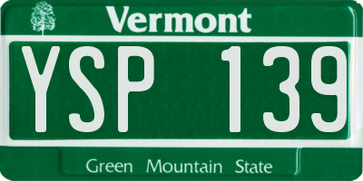 VT license plate YSP139