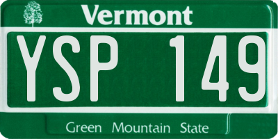 VT license plate YSP149