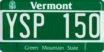 VT license plate YSP150