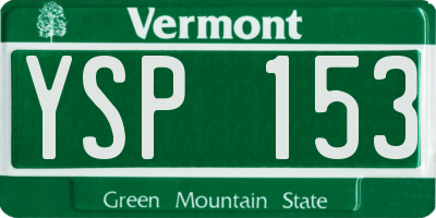 VT license plate YSP153