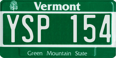 VT license plate YSP154