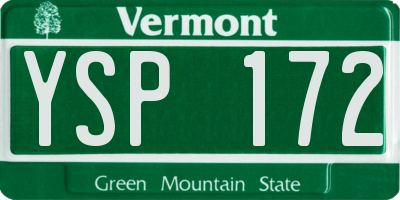 VT license plate YSP172