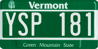 VT license plate YSP181