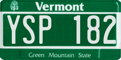 VT license plate YSP182