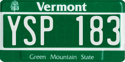 VT license plate YSP183