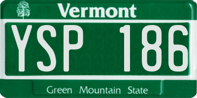 VT license plate YSP186