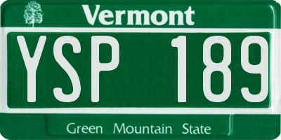 VT license plate YSP189