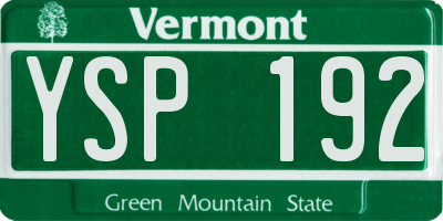 VT license plate YSP192