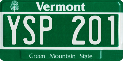 VT license plate YSP201