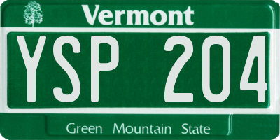 VT license plate YSP204