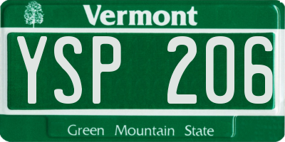 VT license plate YSP206