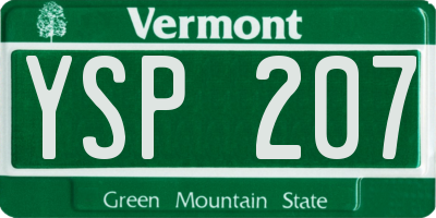 VT license plate YSP207