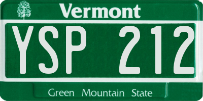 VT license plate YSP212
