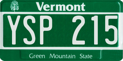 VT license plate YSP215
