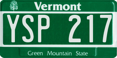 VT license plate YSP217