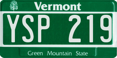 VT license plate YSP219