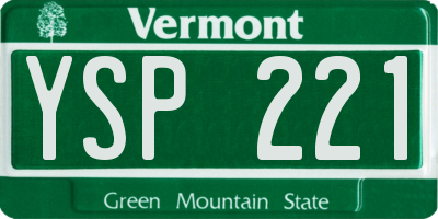 VT license plate YSP221