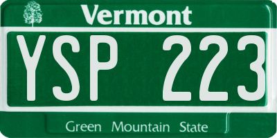 VT license plate YSP223