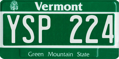 VT license plate YSP224