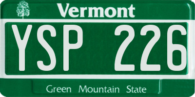 VT license plate YSP226