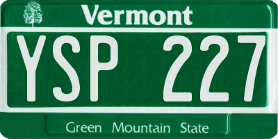 VT license plate YSP227