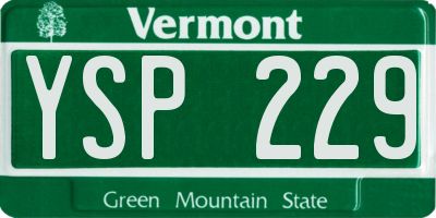 VT license plate YSP229