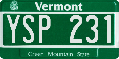 VT license plate YSP231