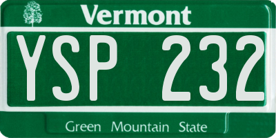 VT license plate YSP232