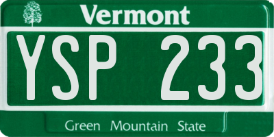 VT license plate YSP233