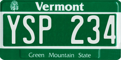 VT license plate YSP234
