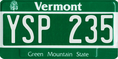VT license plate YSP235