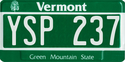 VT license plate YSP237