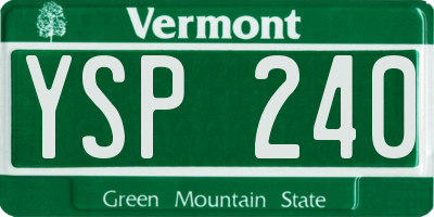 VT license plate YSP240