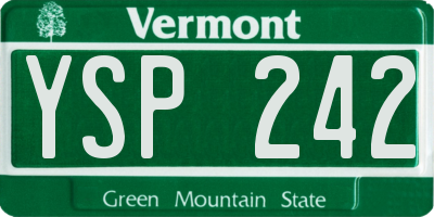 VT license plate YSP242