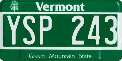 VT license plate YSP243