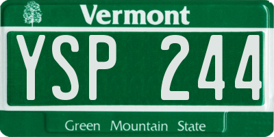 VT license plate YSP244