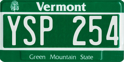 VT license plate YSP254