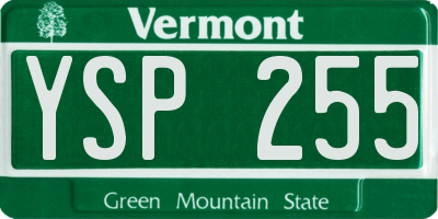 VT license plate YSP255