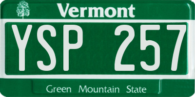 VT license plate YSP257
