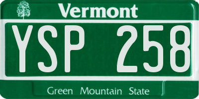 VT license plate YSP258