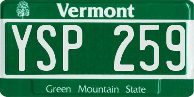VT license plate YSP259