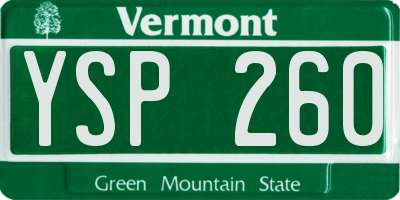 VT license plate YSP260