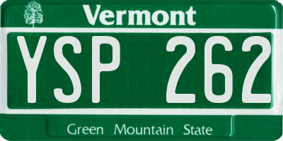 VT license plate YSP262