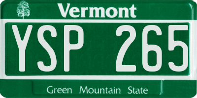 VT license plate YSP265