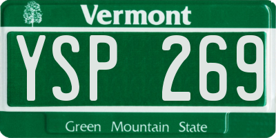 VT license plate YSP269