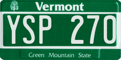 VT license plate YSP270
