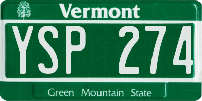 VT license plate YSP274
