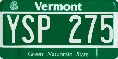 VT license plate YSP275
